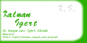 kalman igert business card
